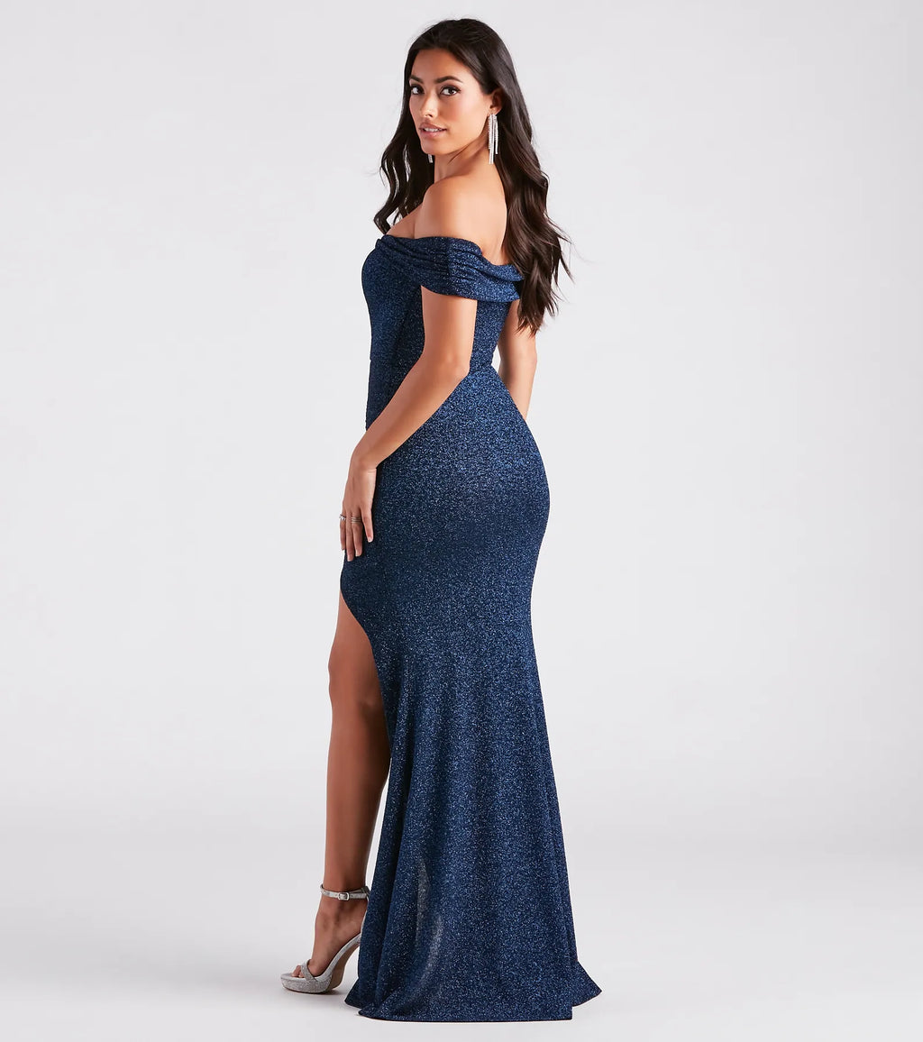 Meryl Formal Glitter Column Dress