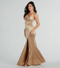 Annalise Glitter Satin Corset Mermaid Dress