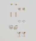 Glam Variety Six-Pack Stud Earrings Set
