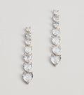Glam Love Heart-Shaped Cubic Zirconia Duster Earrings