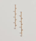 Sparkling Elegance Faux Pearl And Rhinestone Linear Earrings