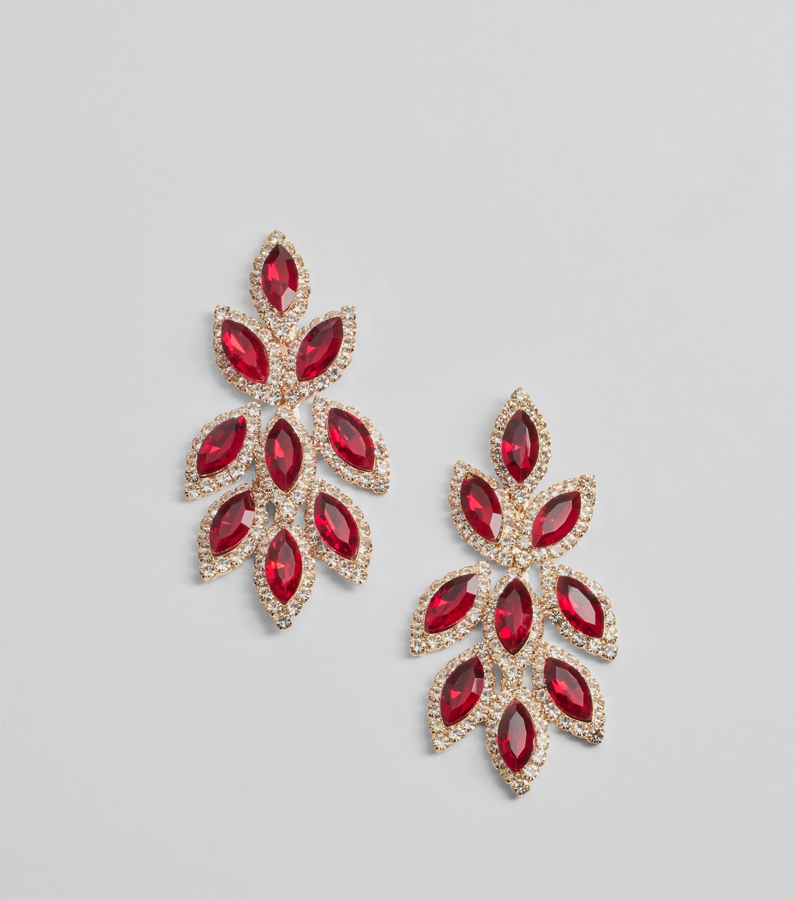 Reign With Glamour Gemstone Leaf Drop Earrings