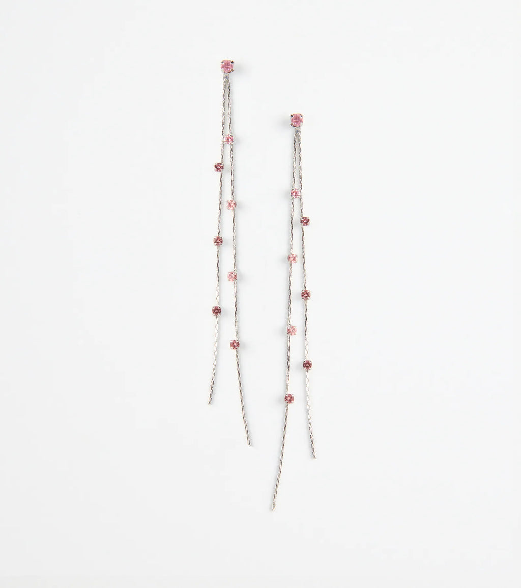 Dainty Glamour Rhinestone Linear Earrings