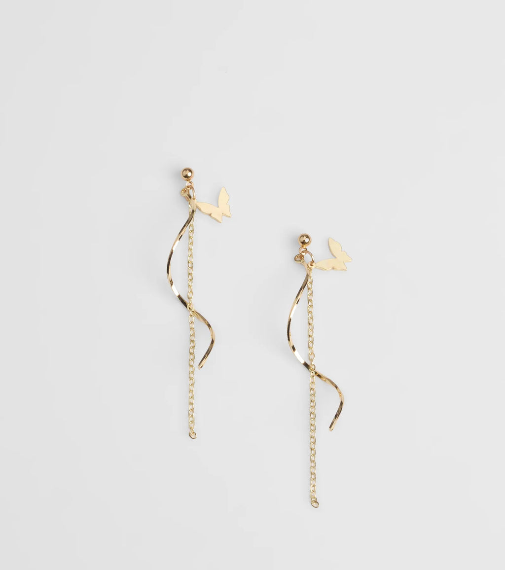 Delightful Glimmer Butterfly Twist Earrings