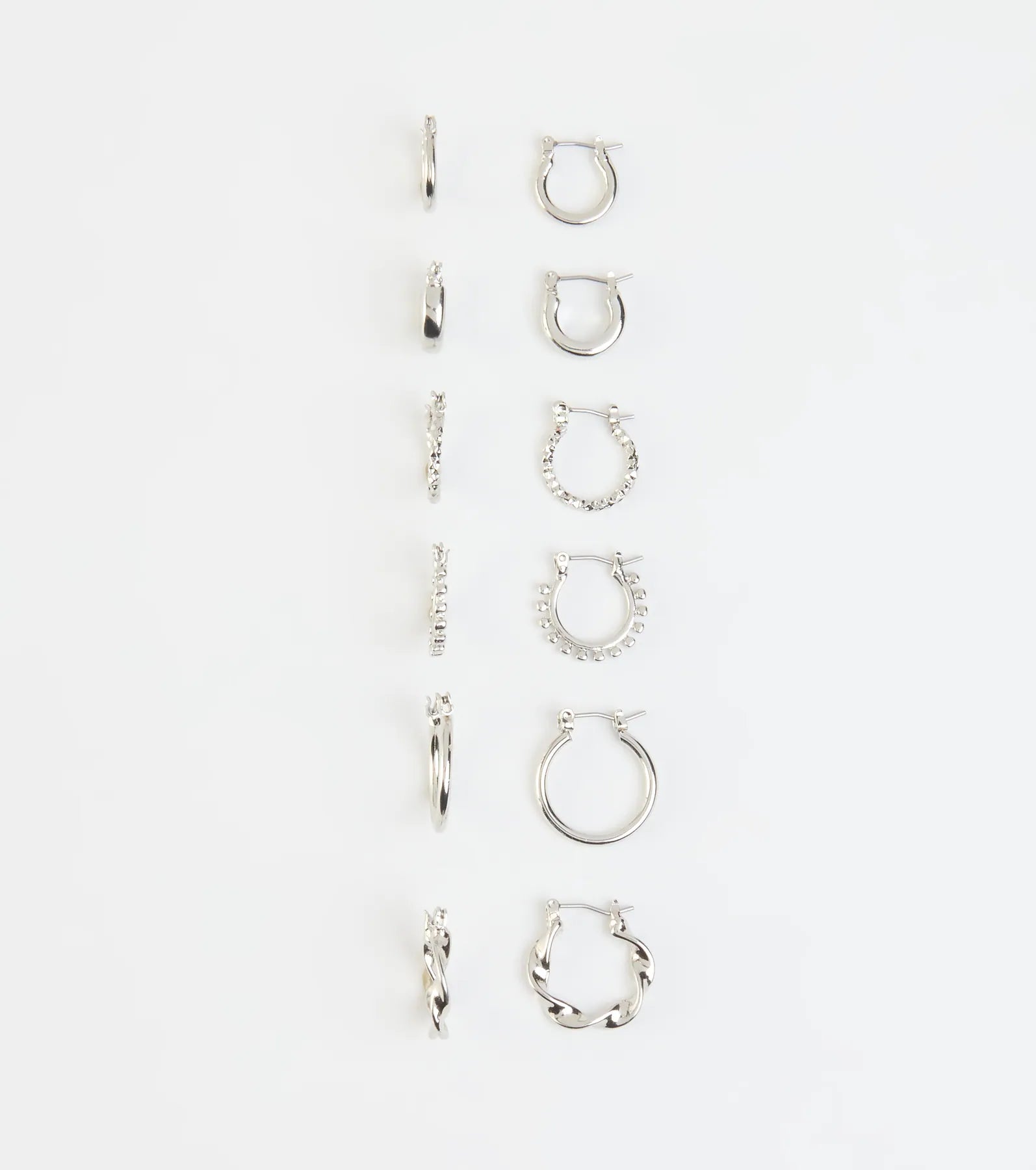 Charming Boldness Six-Pack Mini Hoop Earrings