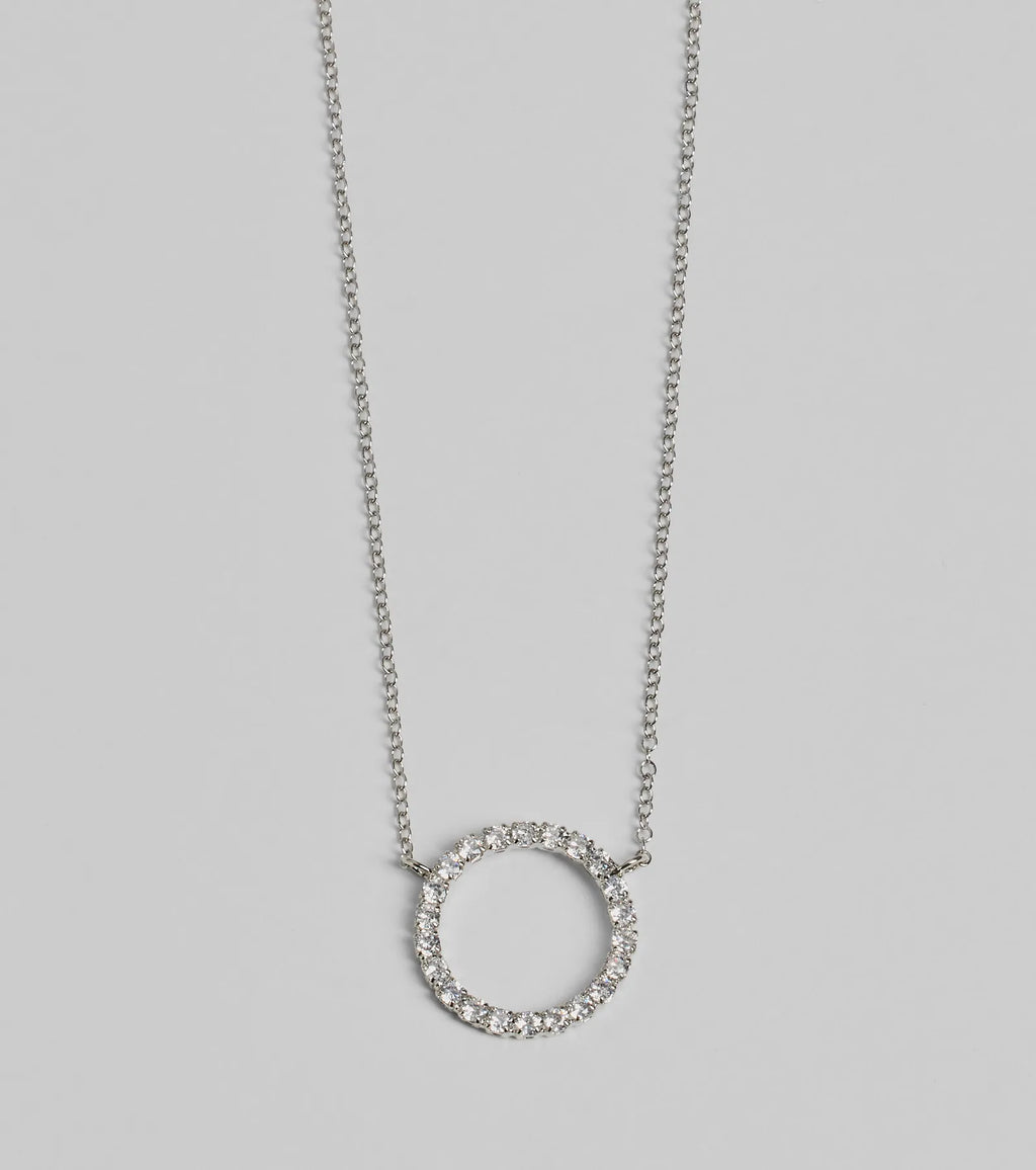 Pretty Shine Cubic Zirconia Circle Pendant Necklace