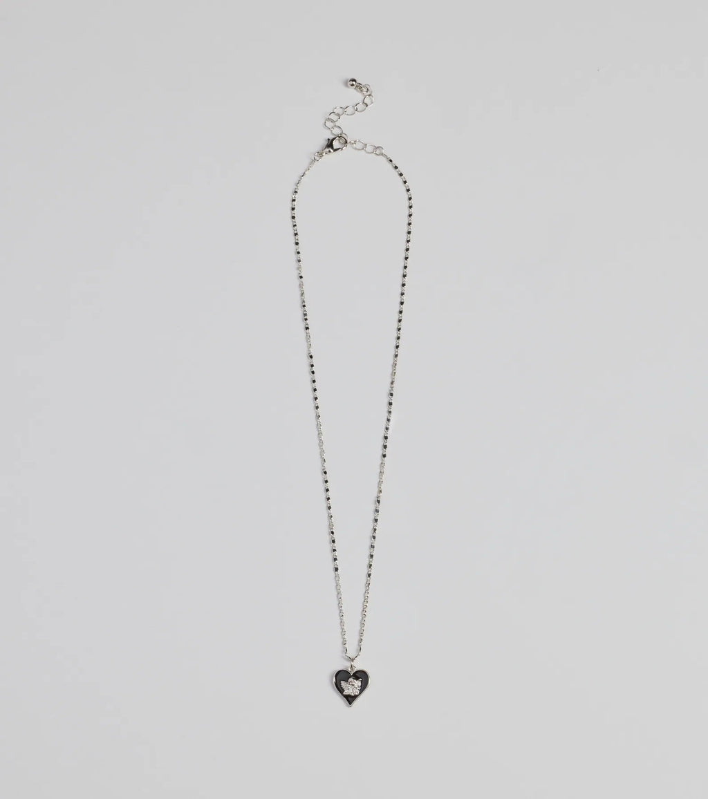 Adorable Vibe Angel Heart Charm Necklace