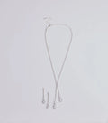 Endless Luxe Rhinestone Lariat Necklace Set