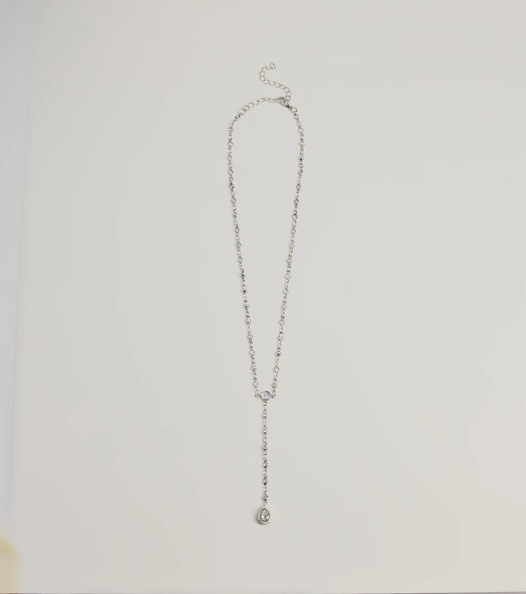 Chic Sparkle Rhinestone Lariat Necklace