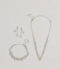 All That Glitzy Glam Necklace, Earrings, And Bracelet Set