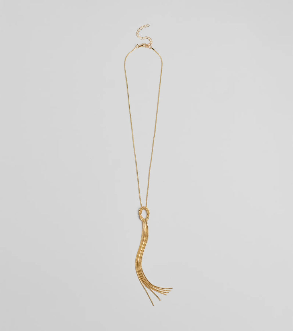 Boho Feels Metal Tassel Necklace