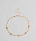 Chic Pearl Accent Snake Chain Necklace