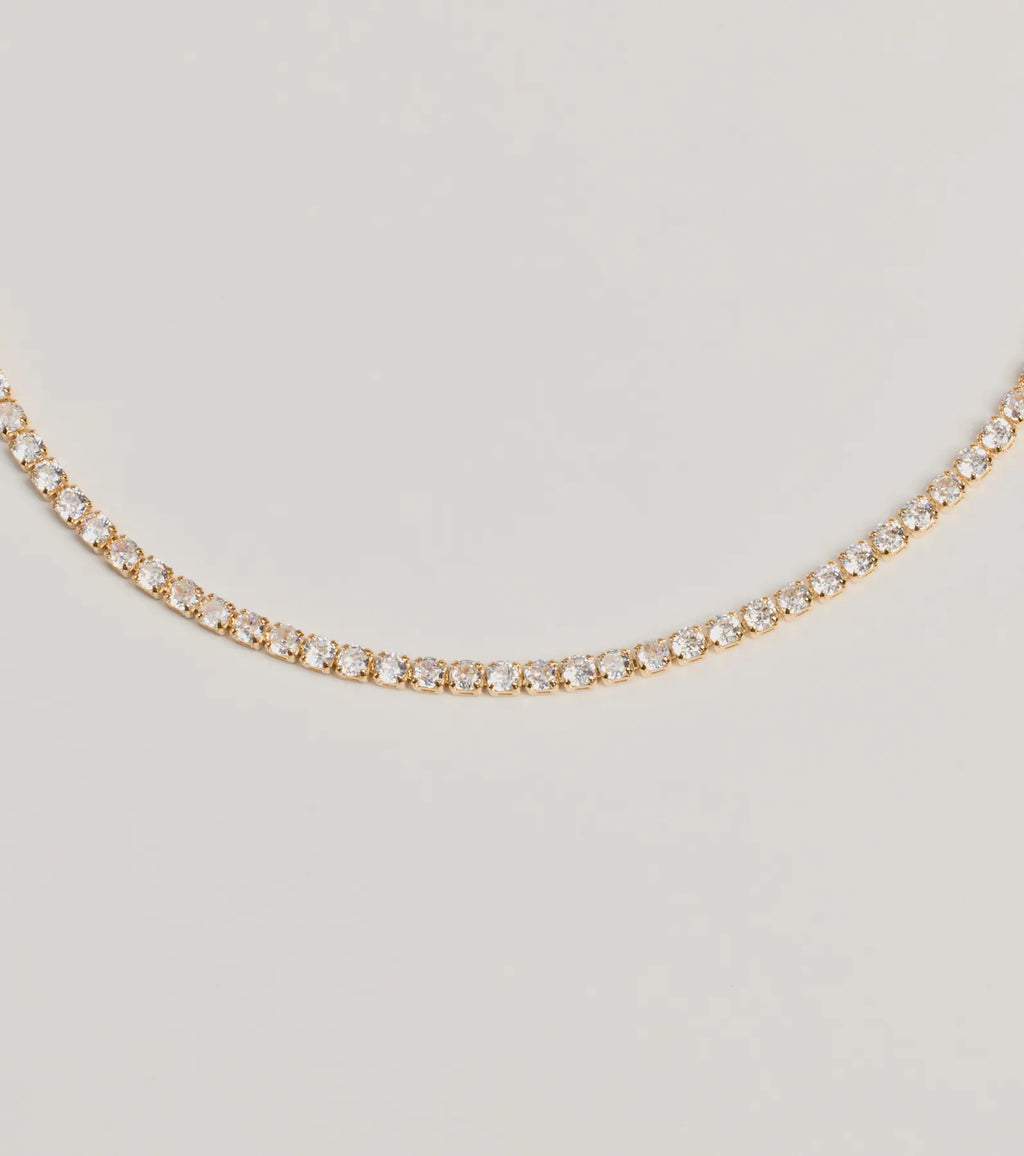 Sparkling Beauty Cubic Zirconia Tennis Necklace