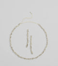 Glamorous Twists Rhinestone Necklace And Earrings Set