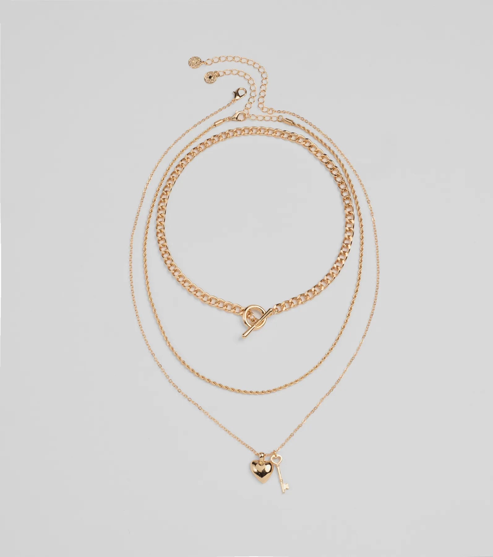 Endless Love Heart Charm Three-Pack Necklace
