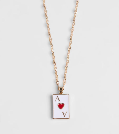 Ace Of Hearts Pendant Necklace