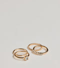 Dainty Shine Rhinestone Ring Four-Pack