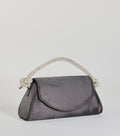 Glam Aspiration Rhinestone Strap Satin Handbag