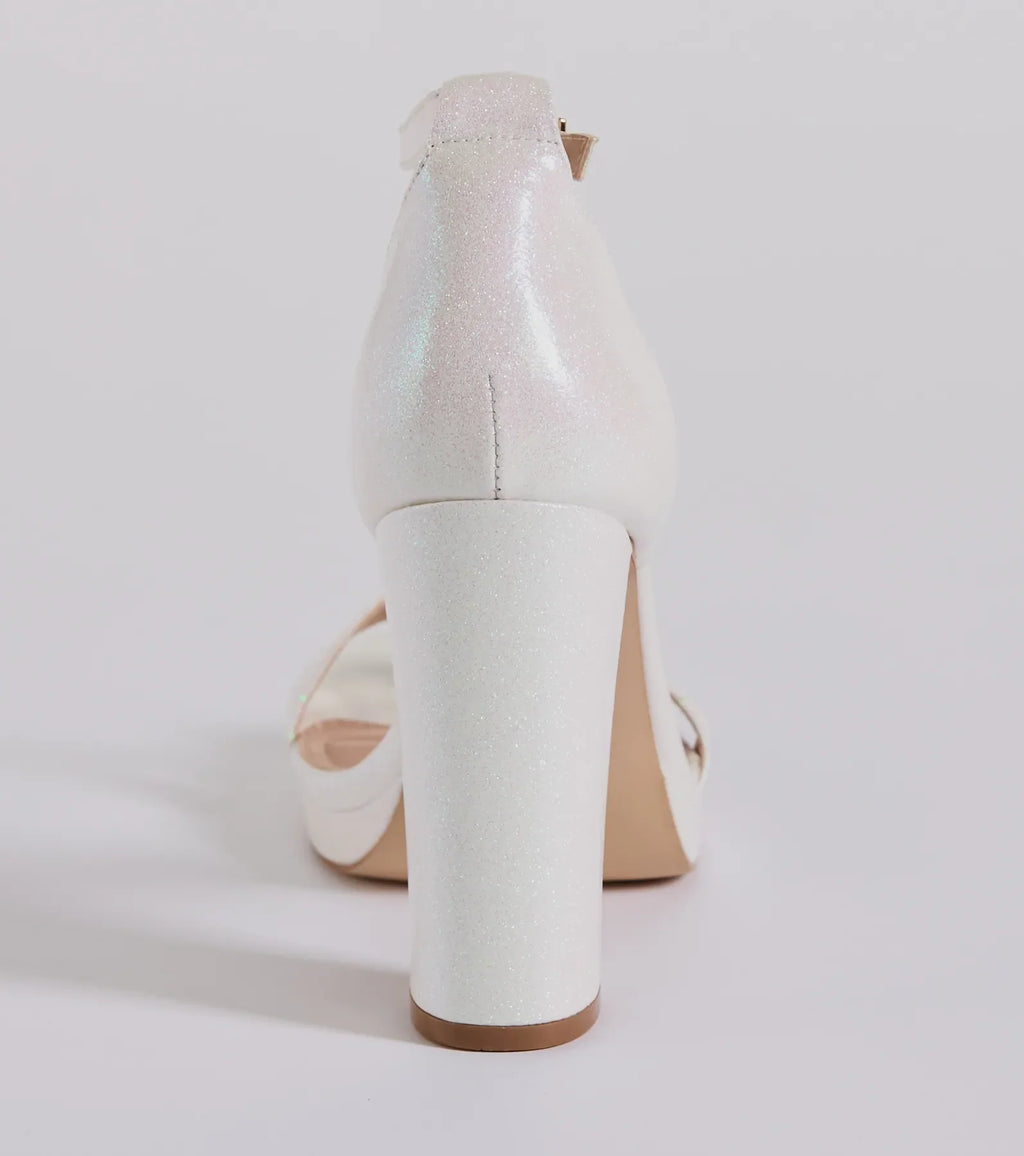 Capture Sparkle Glitter Platform Block Heels