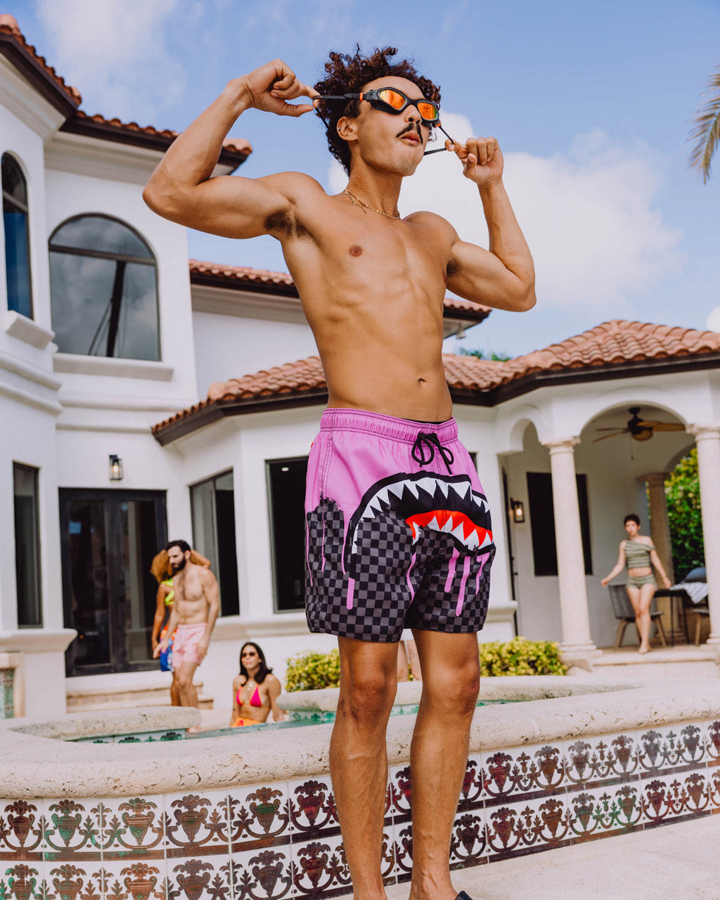 OCEAN DRIP CHECK SWIM SHORT
