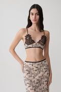 Kimberly Lace Sleeveless Crop Top - Nude Lace