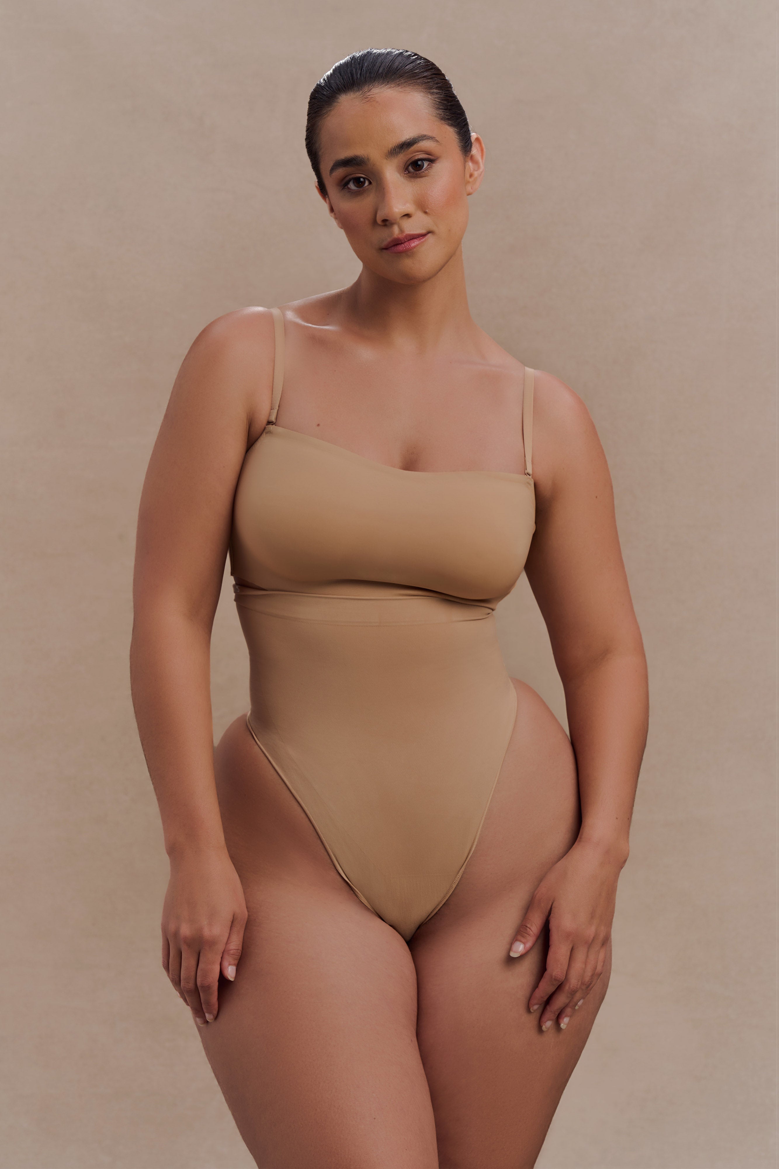 Saria High Waist Shapewear Briefs - Beige