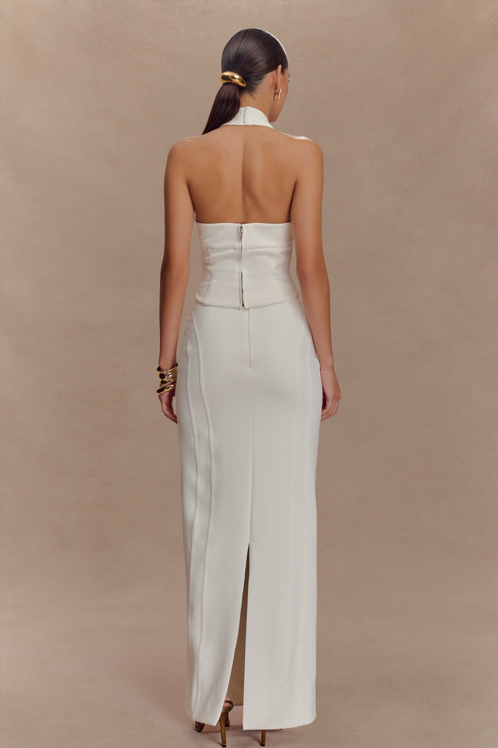 Meadow Corset Halter Top - White