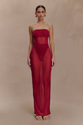 Aoife Mesh Maxi Skirt - Raspberry