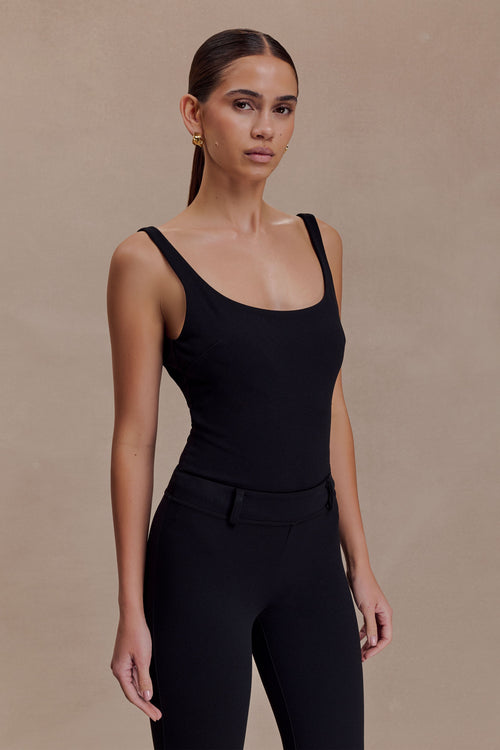 Blanca Stretch Crepe Cami Top - Black