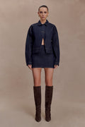 Ellie Denim Mini Skirt - Washed Indigo Blue