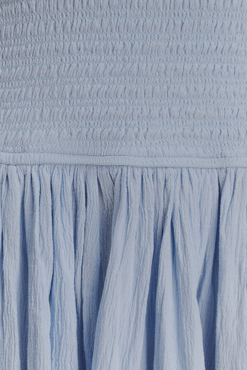 Maureen Cotton Shirring Maxi Dress - Powder Blue