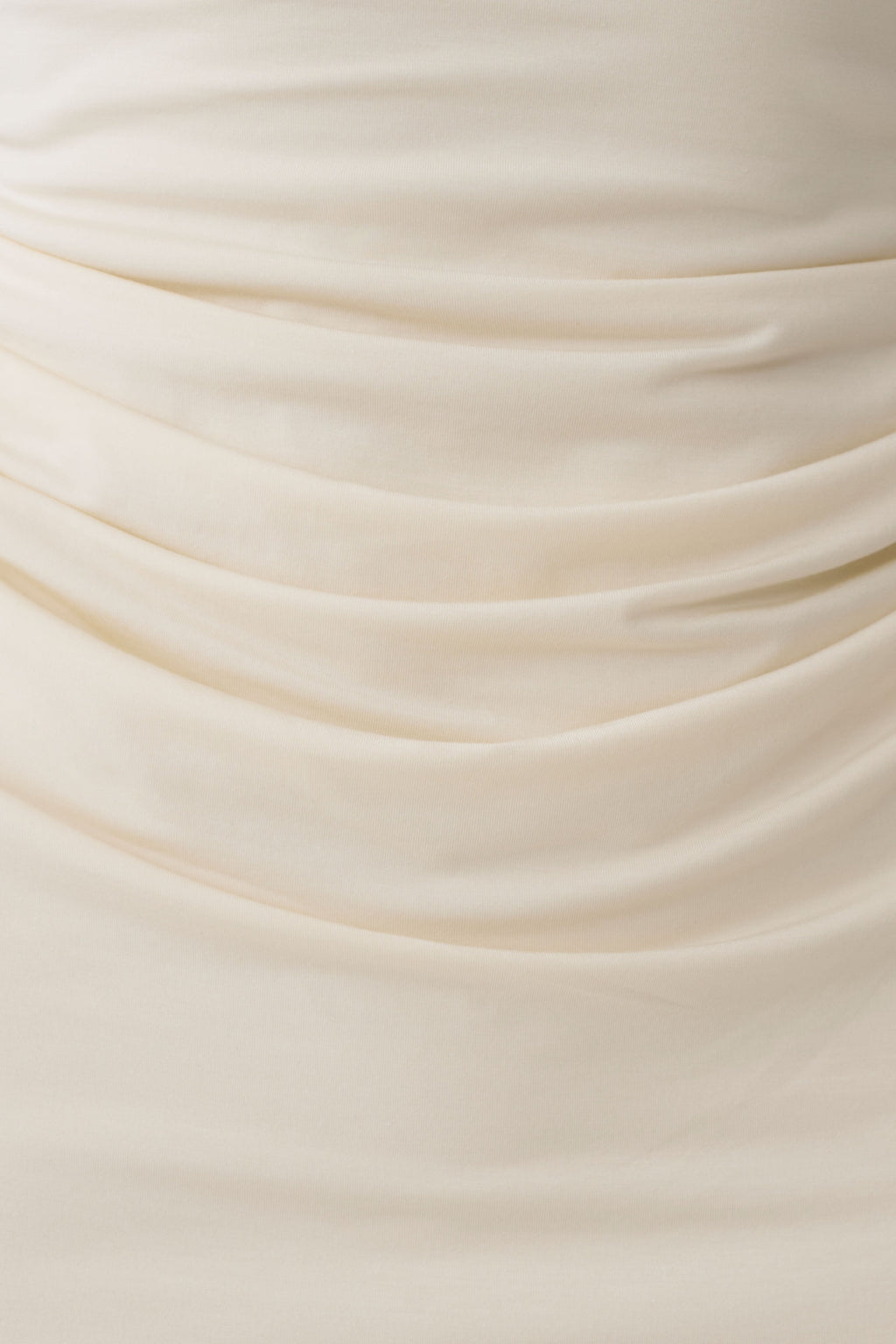 Vina Gathered Jersey Midi Dress - Ivory