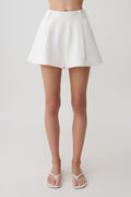Piper Linen Flare Shorts - White