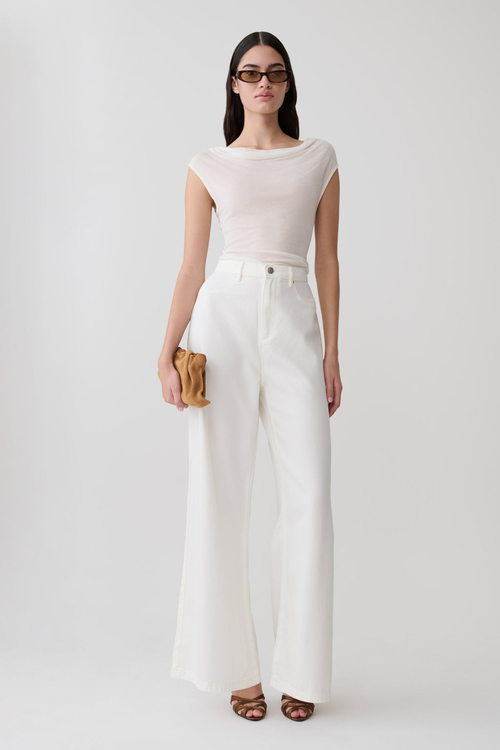 Ciaran Sleeveless Sheer Top - Ivory