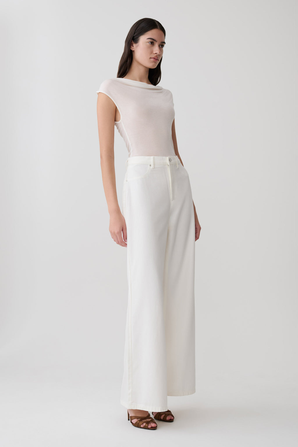 Ciaran Sleeveless Sheer Top - Ivory