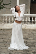 Carlie Chiffon Maxi Skirt - Ivory