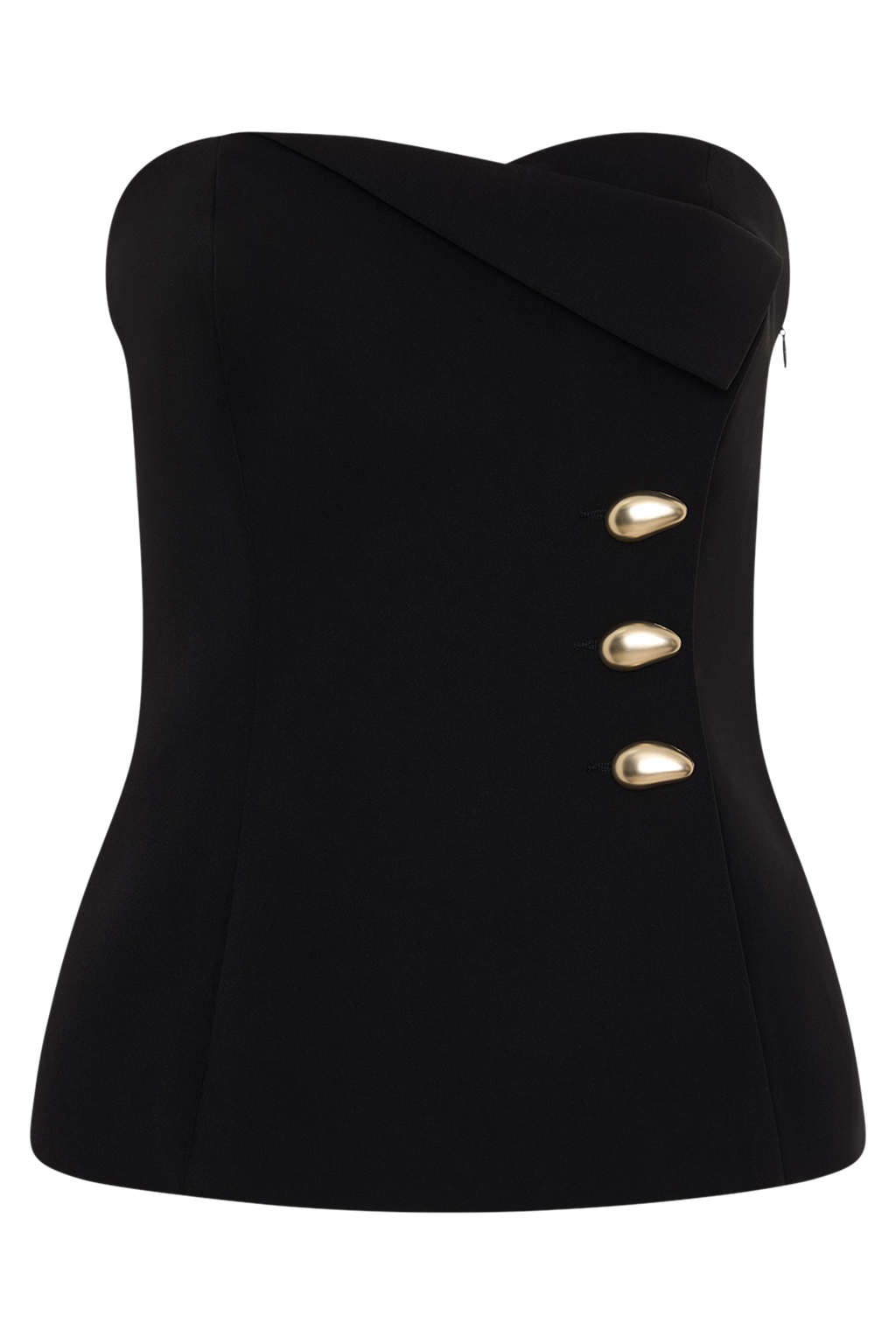 Lindie Strapless Suiting Top - Black