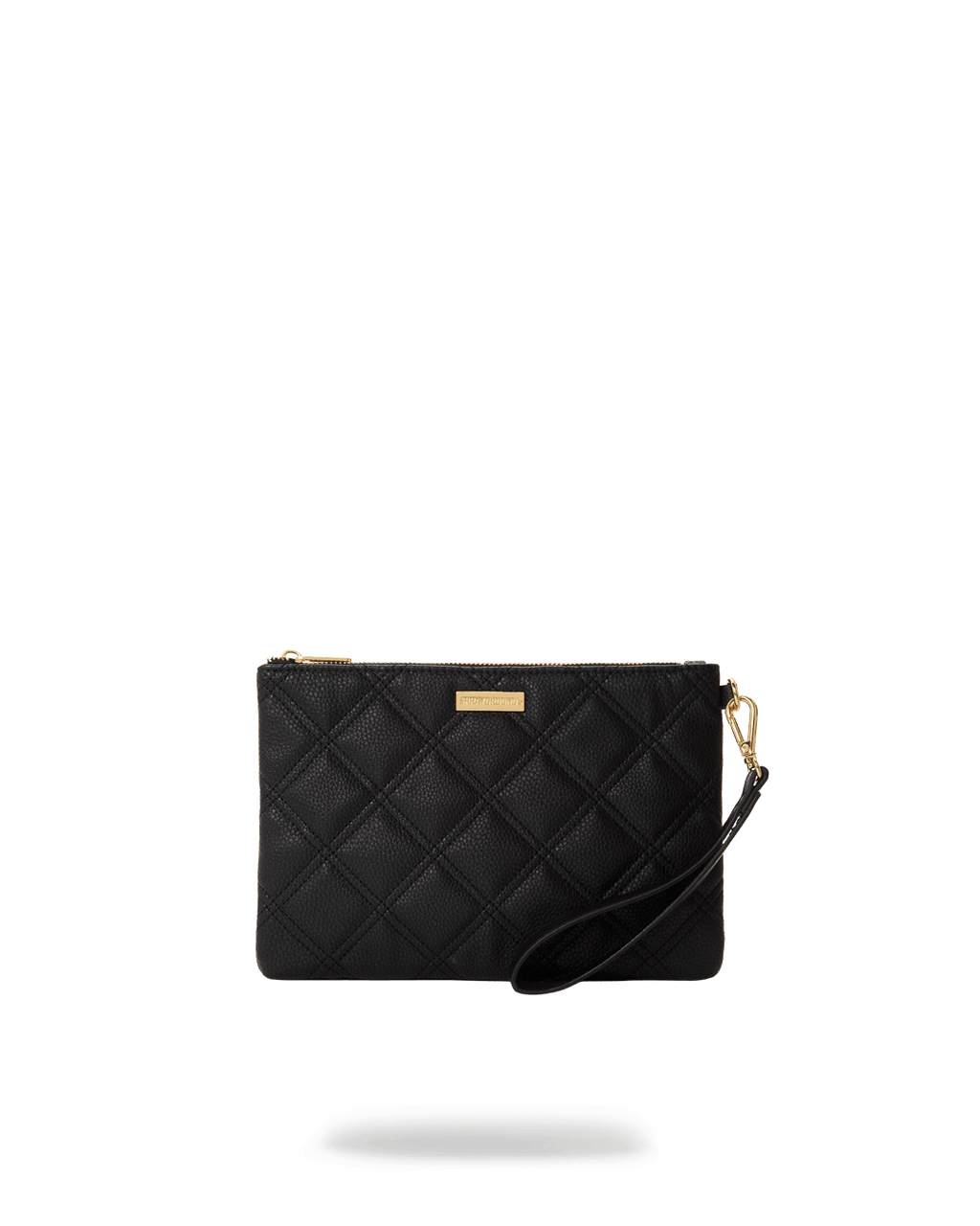 NOIR QUILT GOLD CHAIN SHARK CROSSOVER CLUTCH