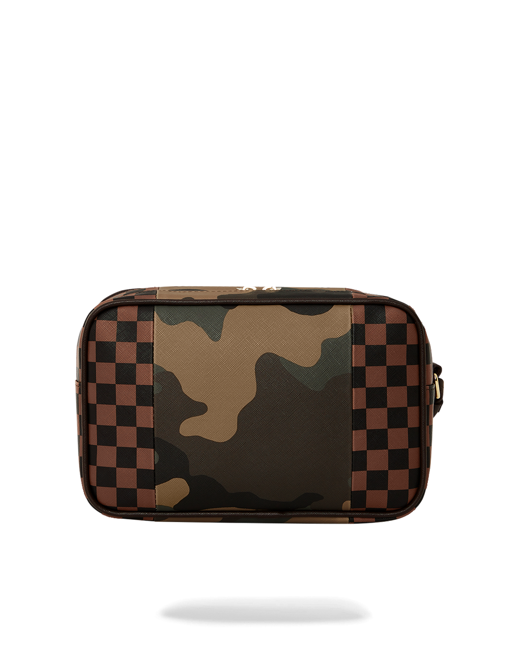 EXTERIOR GOLD ZIP POCKET SHARKS IN PARIS TOILETRY BRICKSIDE BAG