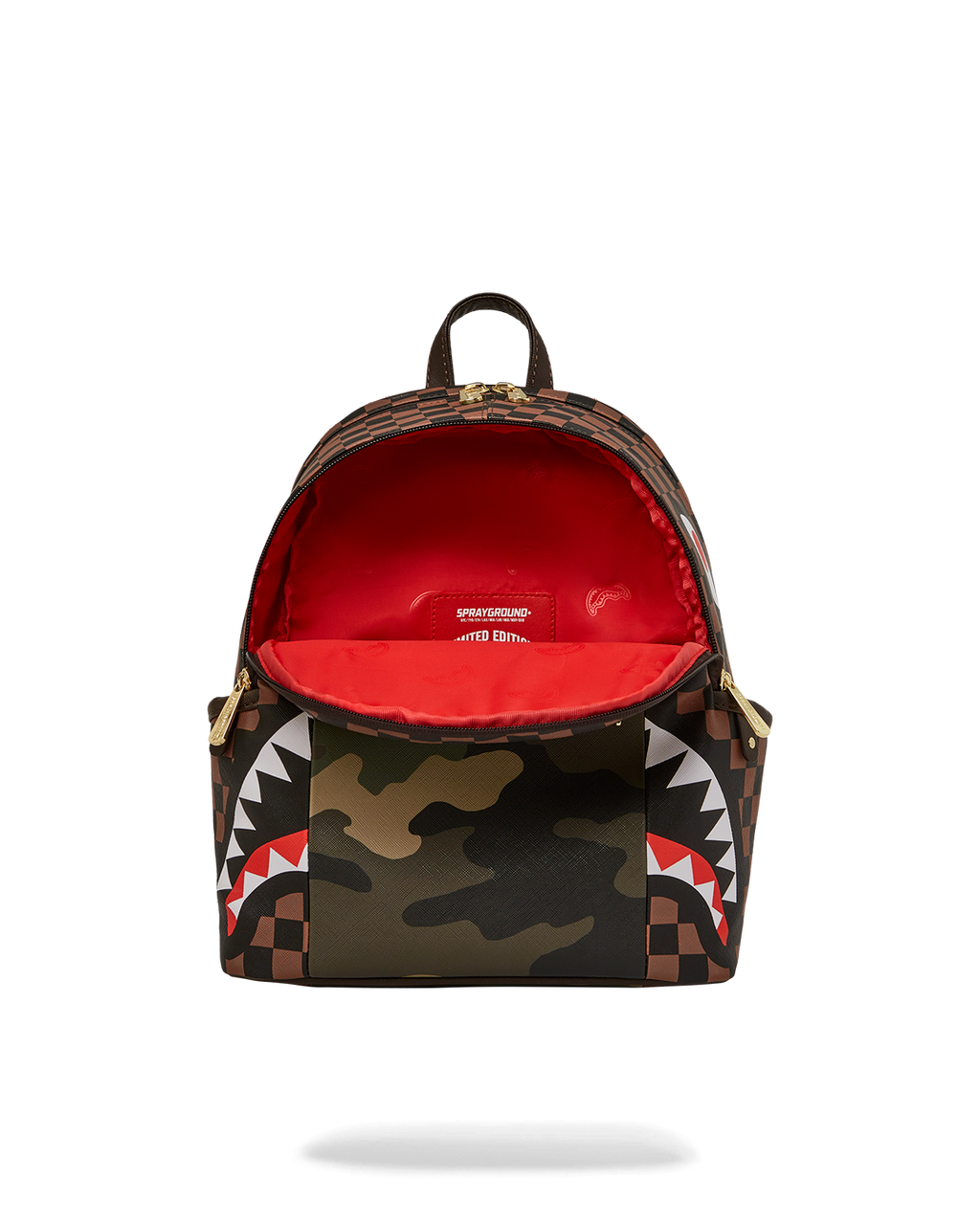 EXTERIOR GOLD ZIP POCKET SHARKS IN PARIS SAVAGE BACKPACK