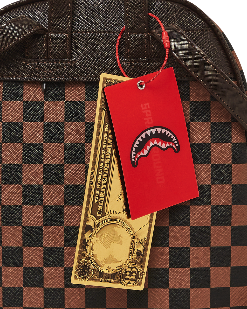 EXTERIOR GOLD ZIP POCKET SHARKS IN PARIS SAVAGE BACKPACK
