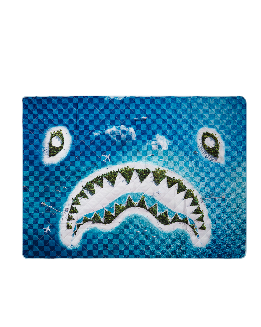 SHARK ISLAND PACKABLE BEACH MAT BLANKET WATER RESISTANT CONVERTIBLE TOTE
