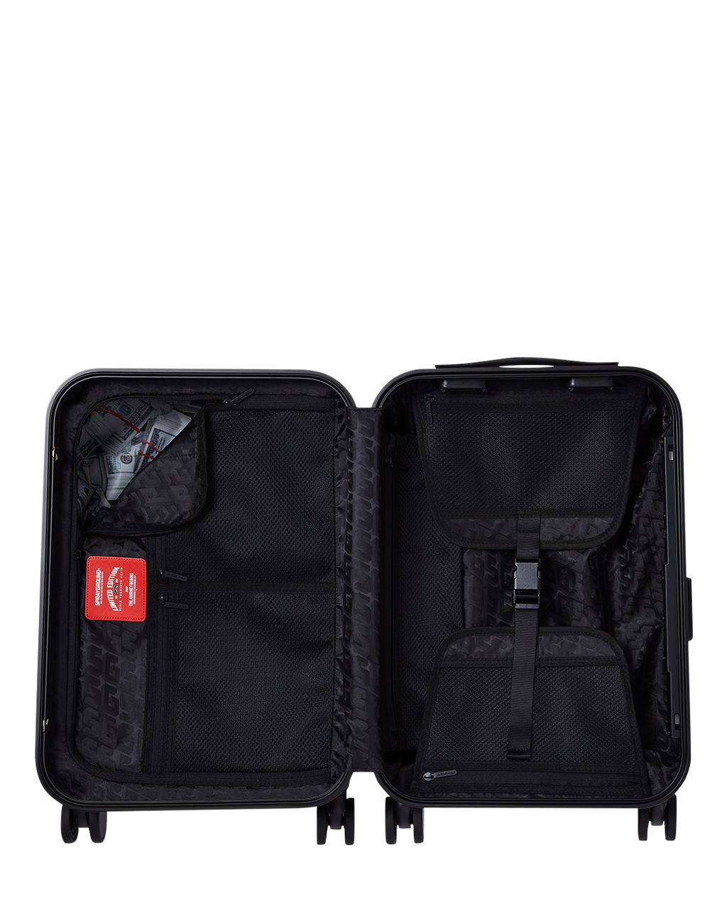 REALITY CHECK SHARKITECTURE CARRY-ON JETBLACK LUGGAGE (GOLD HARDWARE)