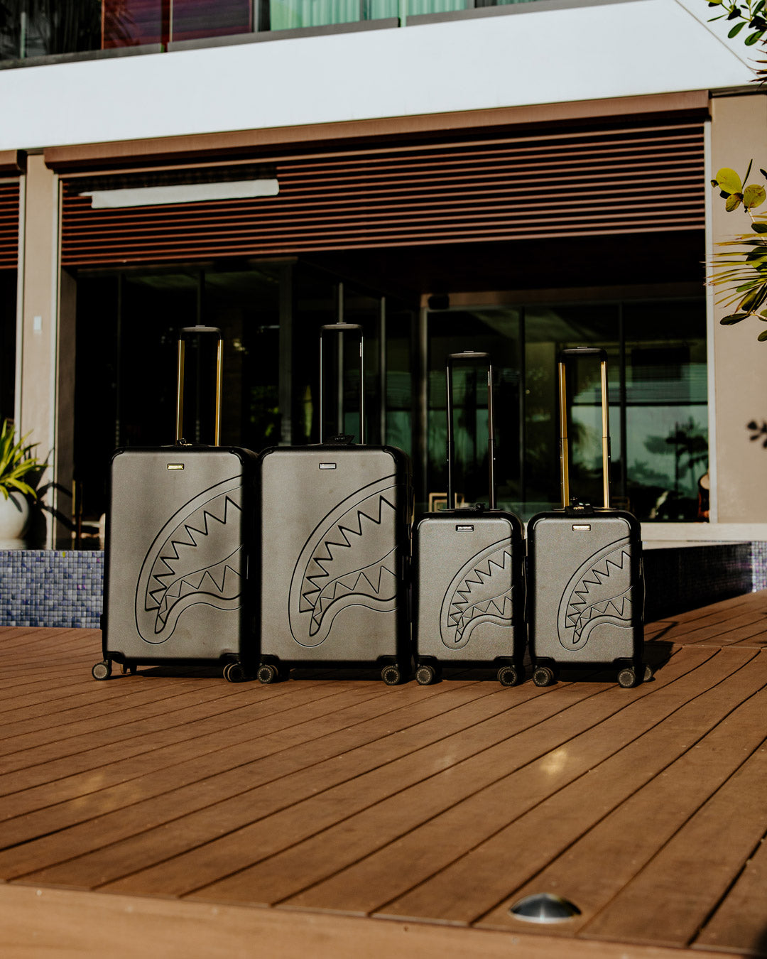 REALITY CHECK SHARKITECTURE FULL-SIZE JETBLACK LUGGAGE (GOLD HARDWARE)