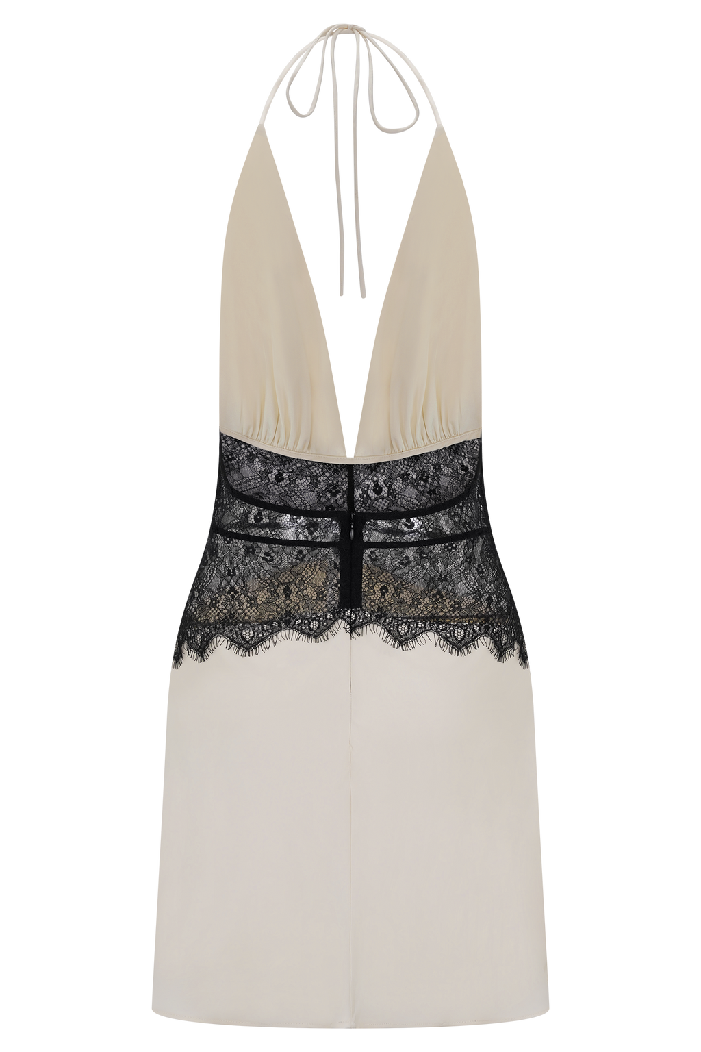 Dinah Lace And Satin Mini Dress - Black/Ivory
