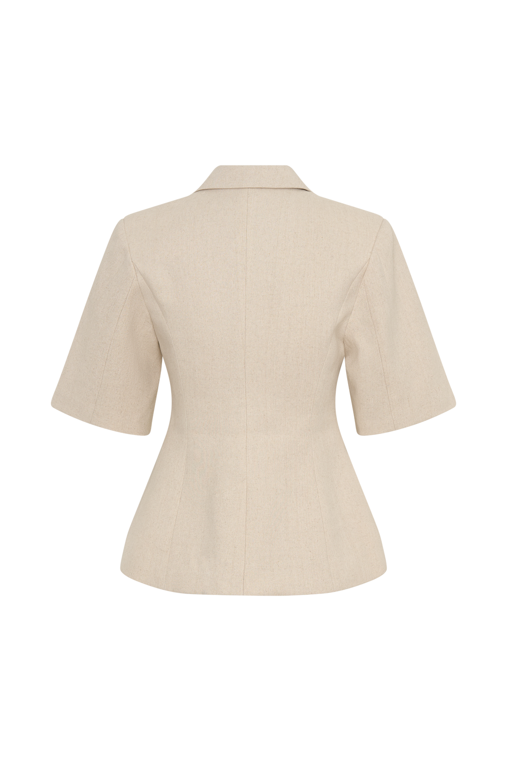 Martine Short Sleeve Linen Top - Natural