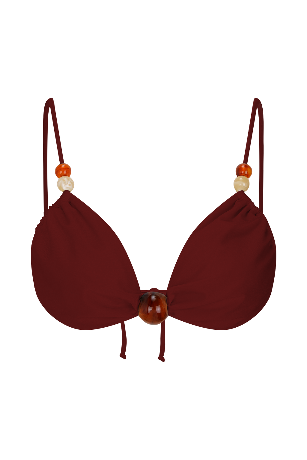 Memphis Beaded Bikini Top - Wine