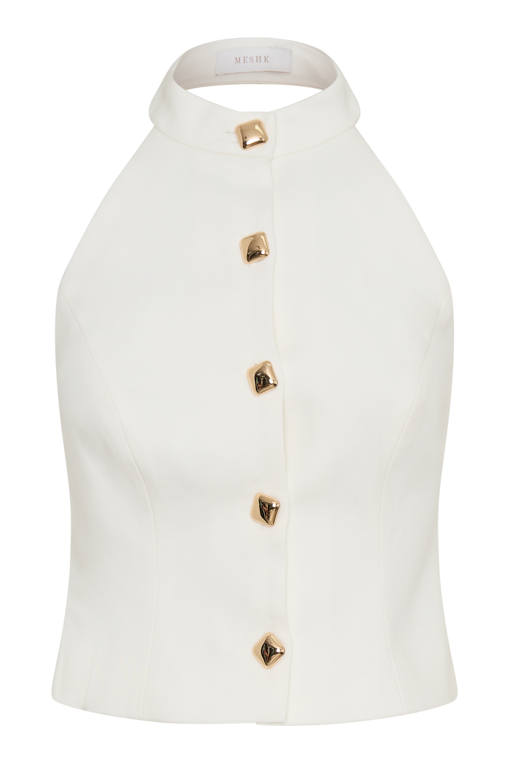 Tiara Halter Neck Suiting Top - White