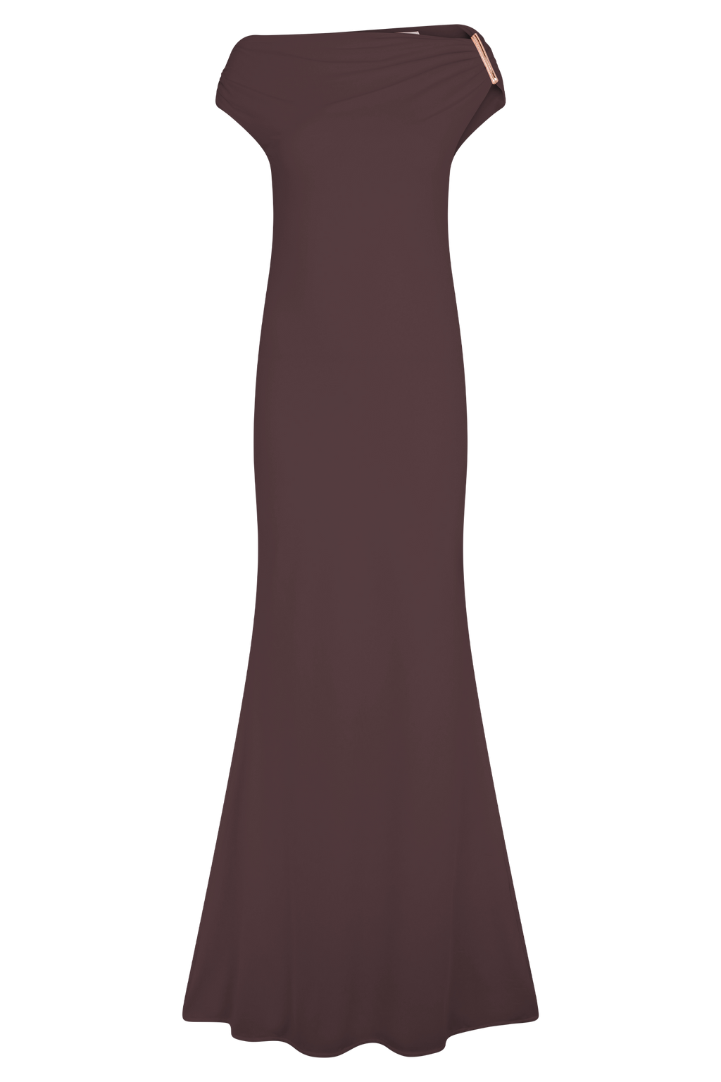 Kinsley Slinky Maxi Dress With Hardware - Chocolate