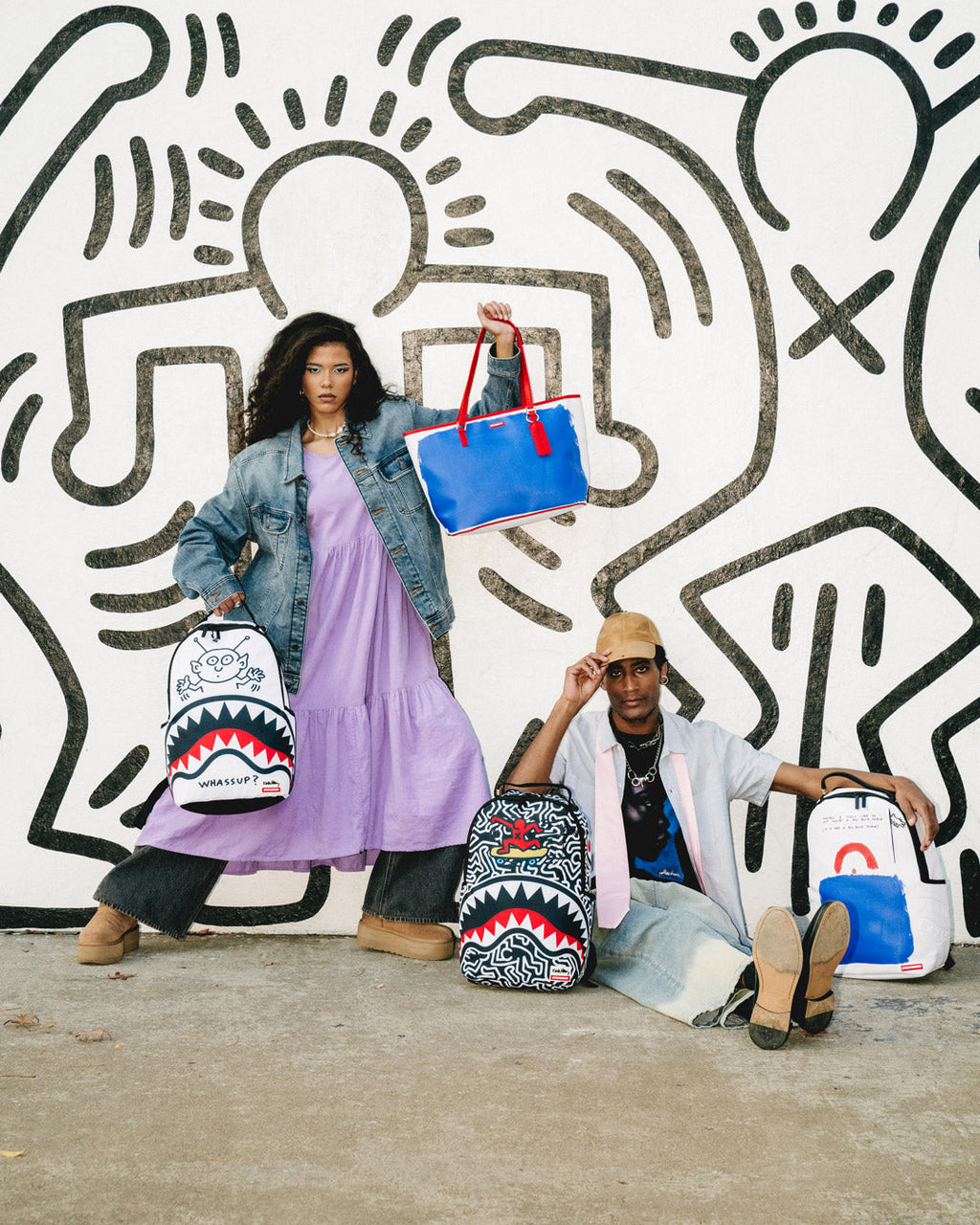 KEITH HARING THE BIG BLUE PURSE ART TOTE